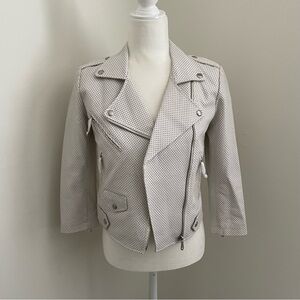 Rebecca Minkoff white leather perforated biker jacket